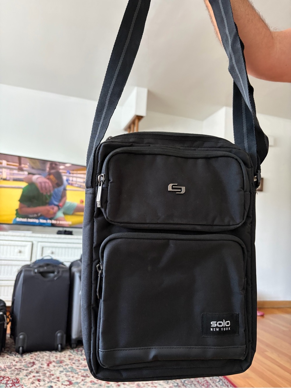 Black Men’s Crossbody Organizer Bag
